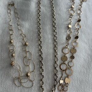 Elegant Silver and Gold Chain Necklace Set